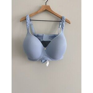 Ashley Stewart Butterfly Bra Size 40DDD Blue Underwire Double Band Adjustable